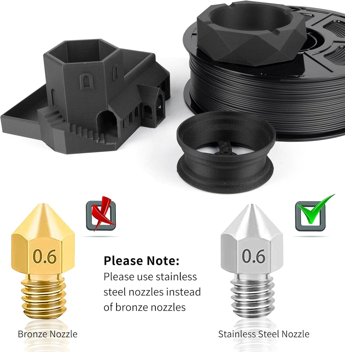 IEMAI PC CF Filament 1.75mm 5KG, Zwart PC Filament Voeg 20% koolstofvezel toe, Draadmateriaal 3D-printers, Maatnauwkeurigheid +/- 0,02 mm