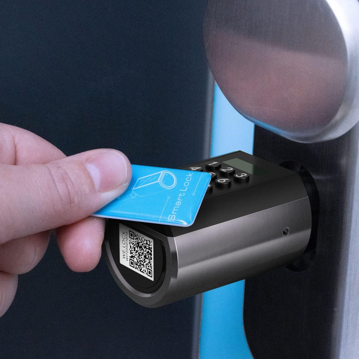 WELOCK PCB41 Elektronische deurcilinder, huisdeur met cijfercode, RFID-kaart, app, wifi, deurslot, code, verbinding voor 50-100 mm deur, IP65, eenvoudige installatie
