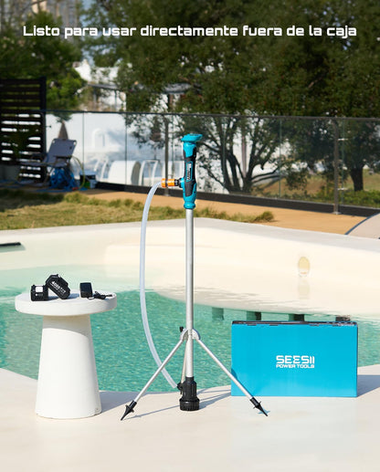Seesii Regentonpomp draadloze staaf waterpomp met statief