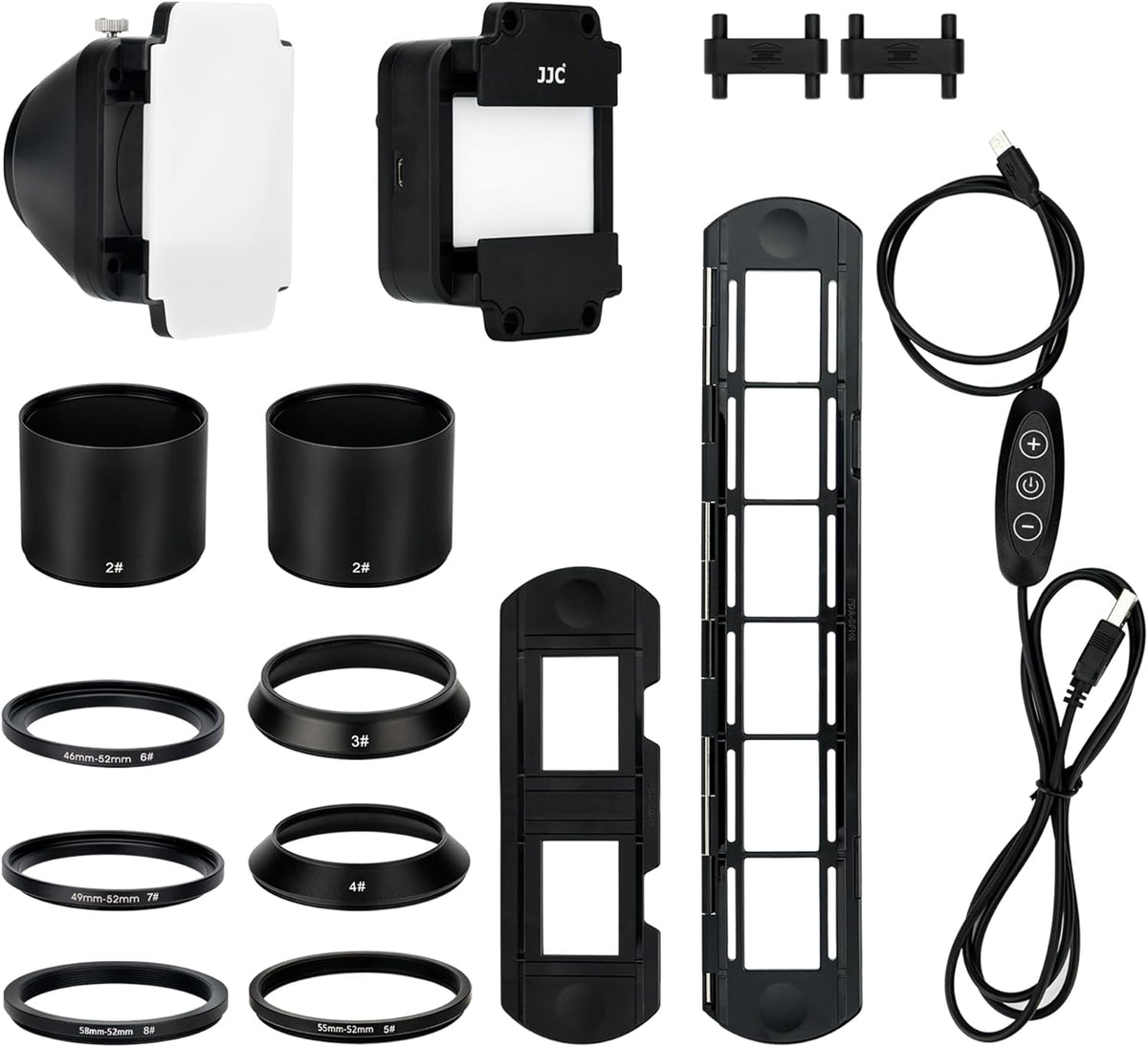 JJC 35mm Negatieve Filmscanner, Adapter voor Filmdigitalisering met LED-lichtset, Dia- en Filmhouder voor Negatief Kopiëren. Film Herstellen naar Digitale Foto's, Film en Diascanneraccessoires