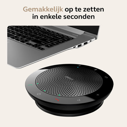 Jabra Speak 510+ Speakerphone - Microsoft-gecertificeerde Draagbare Conferentiespeaker met Bluetooth Adapter en USB - Verbind met Laptops, Smartphones en Tablets