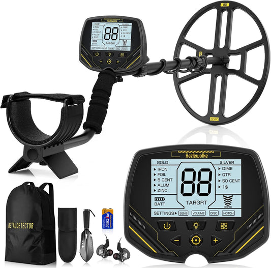 Metaaldetector Voor Volwassenen – Metaalzoeker – Schatzoeker – Detector – Bodemscanner – 14 Inch Waterdichte Dubbel-D Zoekspoel – Pinpoint-Functie En Achtergrondverlichting LCD-Scherm