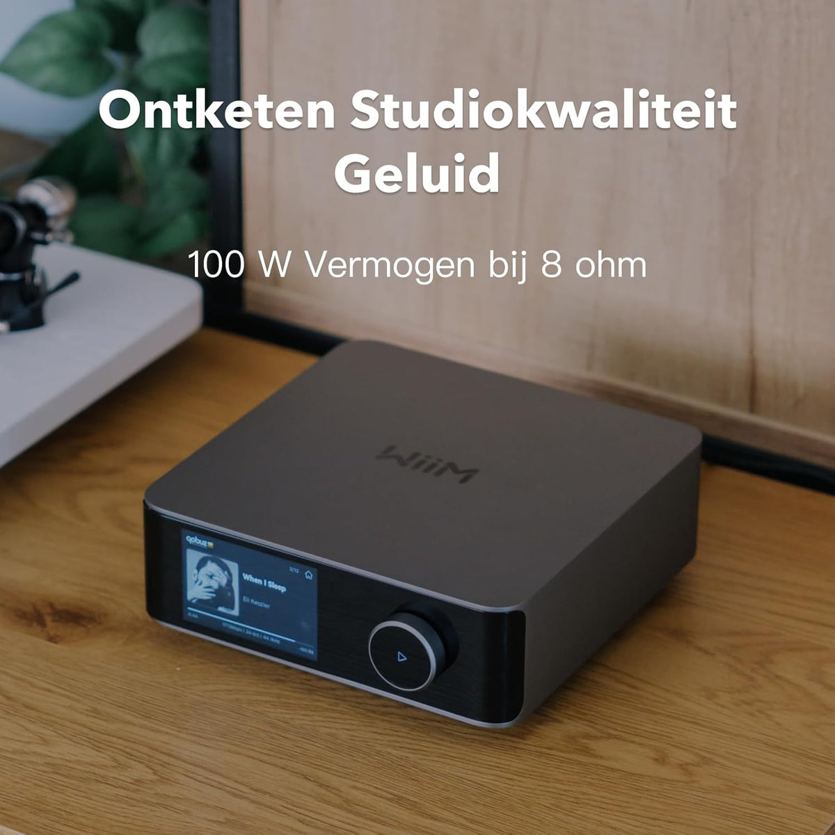 WiiM Amp Ultra met Voice Remote 2 | 100W streamingversterker met ESS ES9039Q2M DAC & Dual TI TPA3255 versterkers | Ingebouwde RoomFit EQ & Touchscreen | HDMI ARC, Optische & RCA-ingangen | Space Grijs