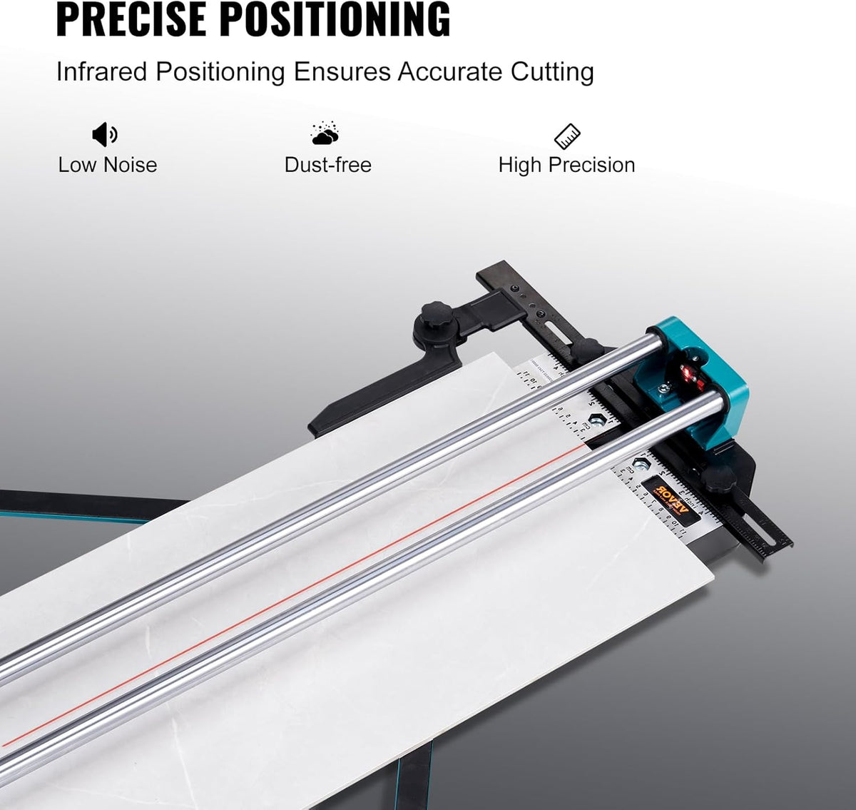 VEVOR Tile cutter double rails cutting length of 1200 mm, minimum cutting thickness 4-15 mm. Cutting width 25 mm Tile cutter incl. extra cutting wheel Tile laying & renovation projects