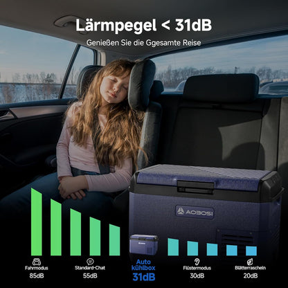 AAOBOSI Koelboxer 25L: Camping Koelkast 12v 240v, -20°C tot 20°C Compressor 12v Koelvriescombinatie voor Camper, Auto, Vrachtwagen, Boot, Camper, Reizen, Picknick