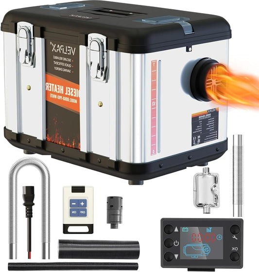 Diesel Heater 12 V 8 kW Auxiliary Heater 0.16 - 0.62 L/H Diesel Heater with LCD Display and Remote Control for Bus, Truck - QUORE