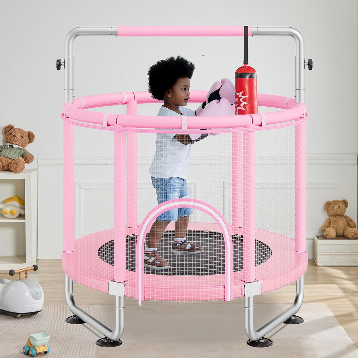 VEVOR Trampoline voor kinderen, roze (trampoline 140 cm)