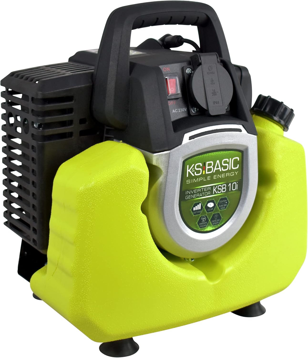 KSB 10i Inverter-generator, 1000 W, elektronische omzetting van elektrische energie, noodstroomaggregaat voor gevoelige stroomverbruikers, motor Euro 5, veiligheidsstopcontact 230 V,