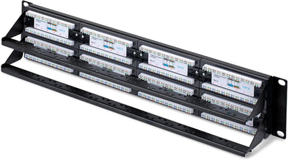 StarTech 48-Port 2U Rackmonteerbaar Cat6 Patchpaneel, RJ45, UTP, 110 Type, Cat 6 Ethernet Patch Paneel voor Netwerk Rack