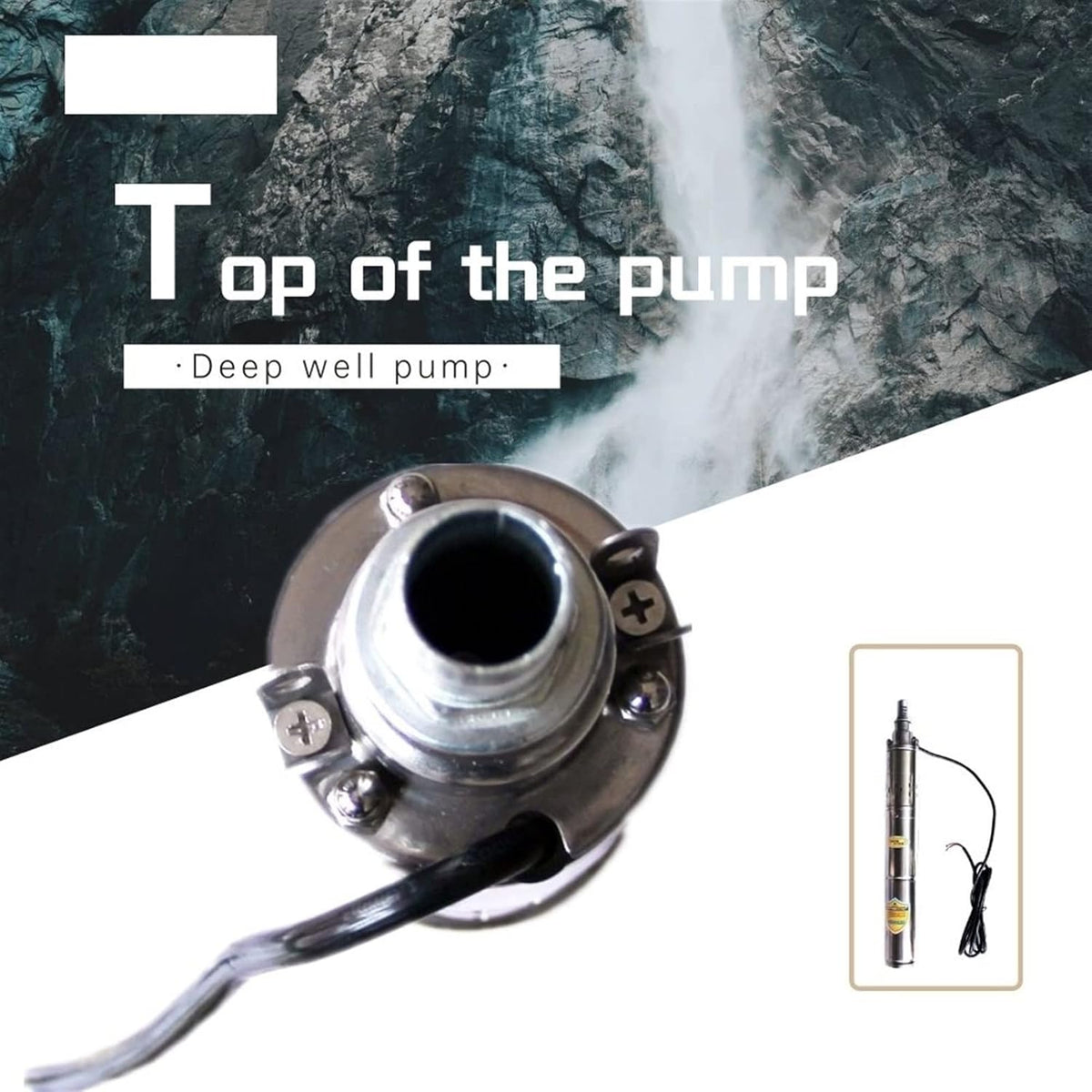 Waterpomp - Diepe put dompelpomp - Solar DC Diepe put pomp - Roestvrij staal - 400W - Zilver