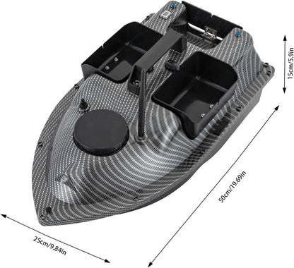Feeder Boat, Baitboat, Fishing Cage, Boat, RC Carp Fishing, Fish Finder, Wireless, Night Fishing, Fishing Bait, Bait Boat with Remote Control, GPS, Bait, Bait Fishing Bait Boat LED, 52 W, 600 - QUORE