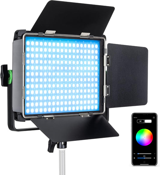 RGB LED-videolamp – Fotografielamp – Videoverlichting – LED-paneel – Streaminglamp – App-Bediening – 30W Dimbaar 2800K-6800K