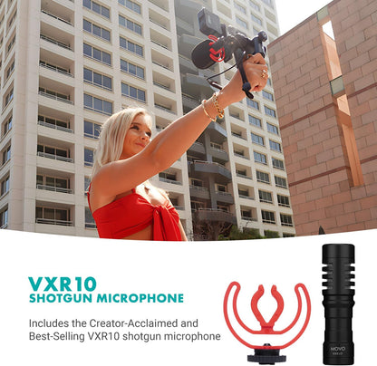 Vlogging kit – Vlogset – YouTube starterskit – Content creator set – Smartphone vlogset voor iPhone en Android – Shotgun microfoon – Oplaadbaar RGB-licht