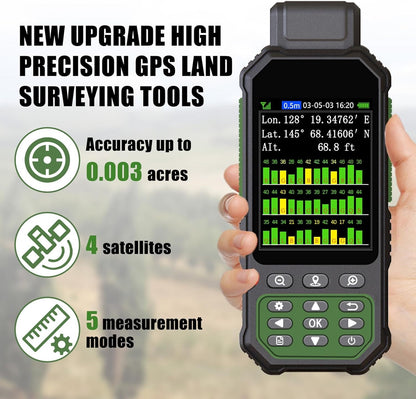 GPS Surveying Equipment, ZL190Plus Handheld Landmeter met 3,2 Inch Kleurenscherm Ondersteunt 7 Meetmethoden