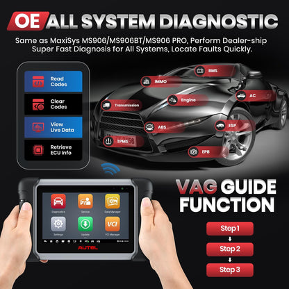 Autel MaxiPRO MP808BT PRO, 2 Jaar Gratis Update [twv €650], 2026 Upgrade van MS906BT MP808BT MP808S MP808, ECU-Codering, Bidirectionele Controle, 31+ Dienst, Volledige Diagnose, Android 11.0