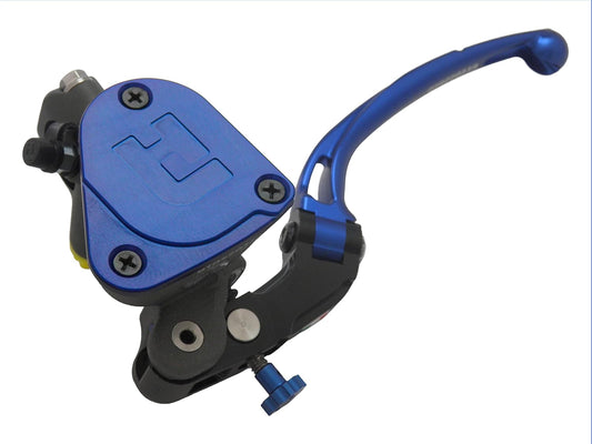 Gesmede koppelingspomp, 19 x 20 cm, met geïntegreerde kom, lange blauwe stuurhendel (knop + hendel) voor Ducati 1098 van 2007 tot 2009, DC 1099