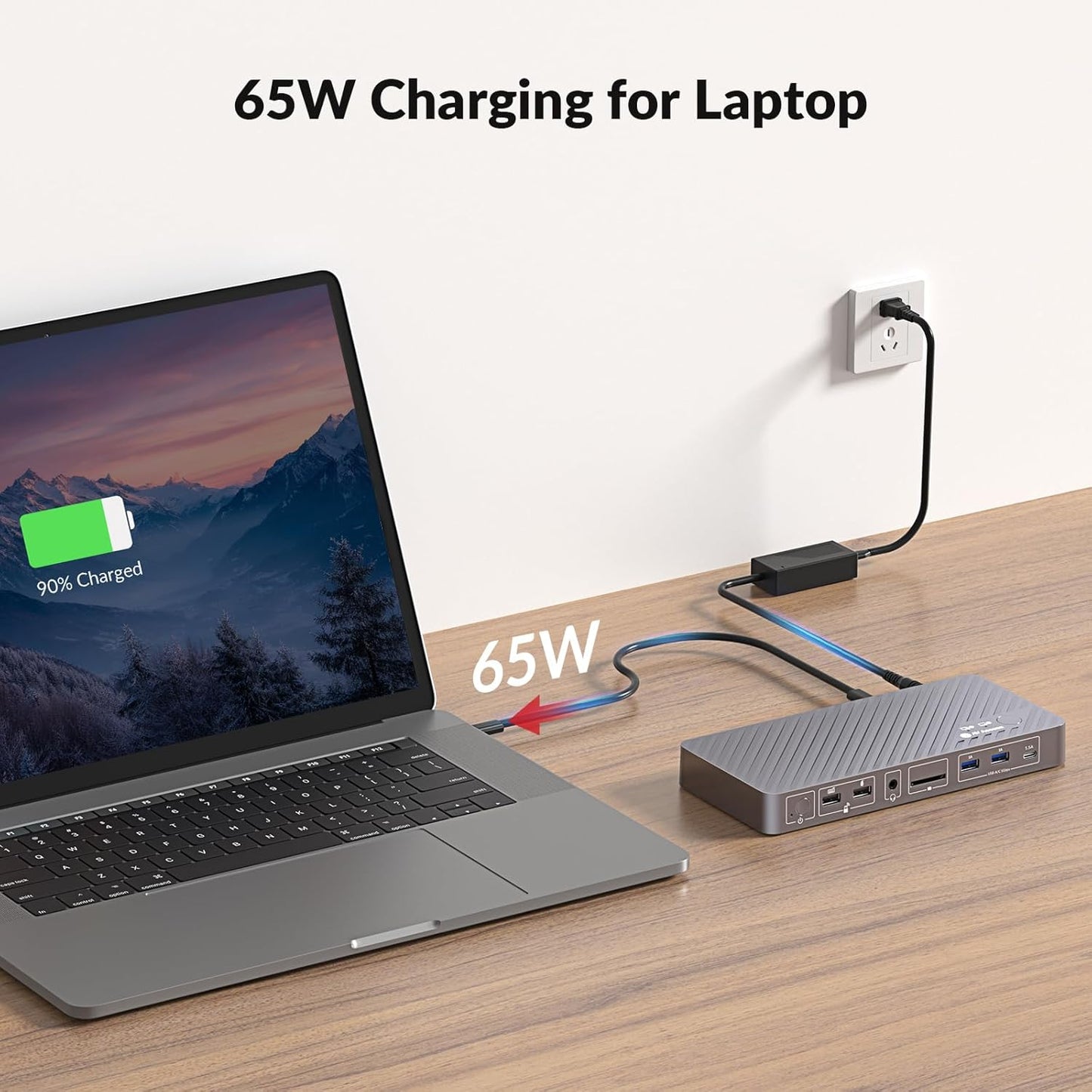 AV Access Docking Station Dual Monitor voor Laptop & Desktop, KVM Switch 2 Monitoren 2 Computers met Ethernet, EDID, 4K @60Hz Dual Display, 4xUSB-A, 1xUSB-C, Voeding voor Laptop, Audio, SD