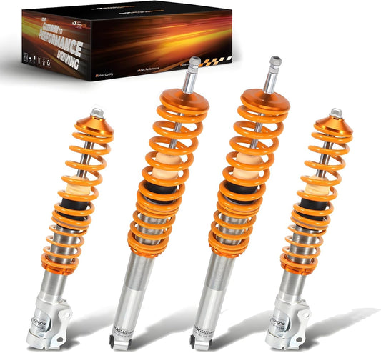 maXpeedingrods Set van 4 Coilover-combi-schroefdraad veerset schokdempers in hoogte verstelbaar voor VW Golf Mk2, Golf Mk3, Jetta Mk2, Jetta/Vento Mk3, Corrado 1989-1995, Toledo Mk1 goud