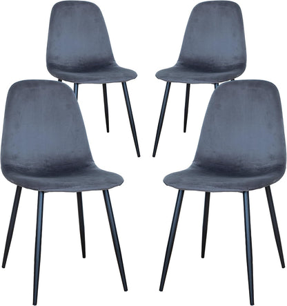 GARDENIA Becky Chairs, Steel, Grey, 4, Unit