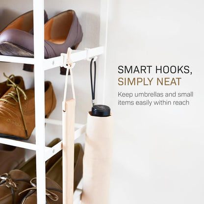 YAMAZAKI Schoenenrek met houten bovenplank - Tower - wit