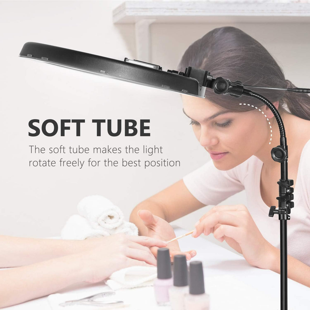 Neewer Camera foto video ringlicht kit: 18 inch / 48 centimeter buiten 52W 5500K dimbaar LED ringlicht licht stand Bluetooth ontvanger voor smartphone YouTube zelfportret opnames