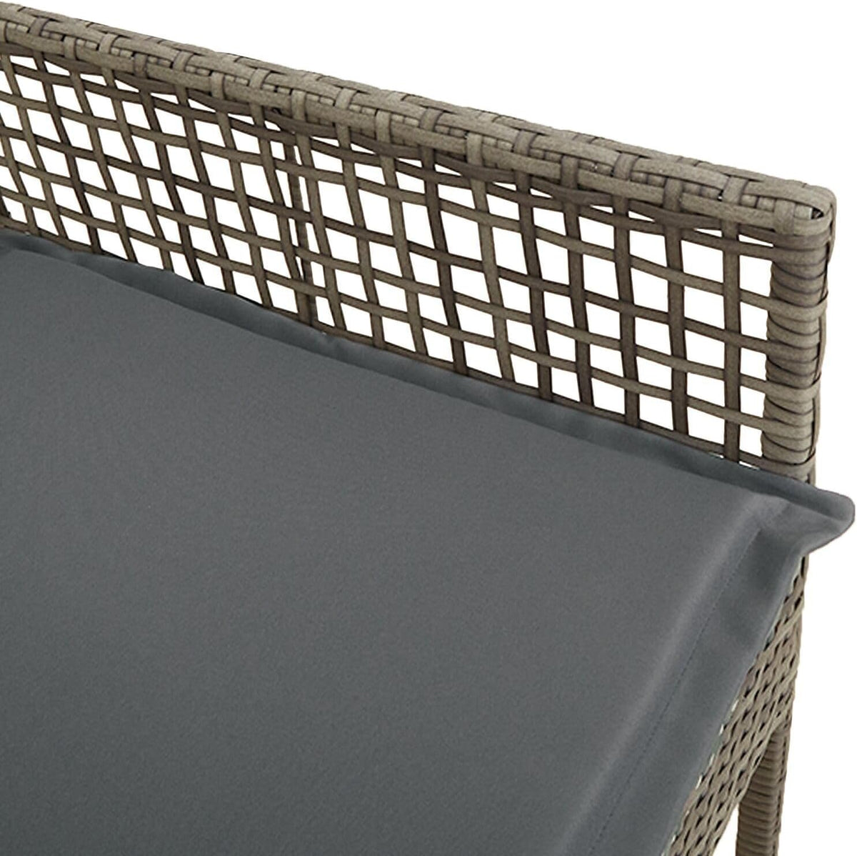 Set of 2 Garden Chairs Made of Synthetic Rattan, Grey with Cushions, Ideal for Patio and Balcony, Modern and Weatherproof Design, Robust and Comfortable Construction - QUORE