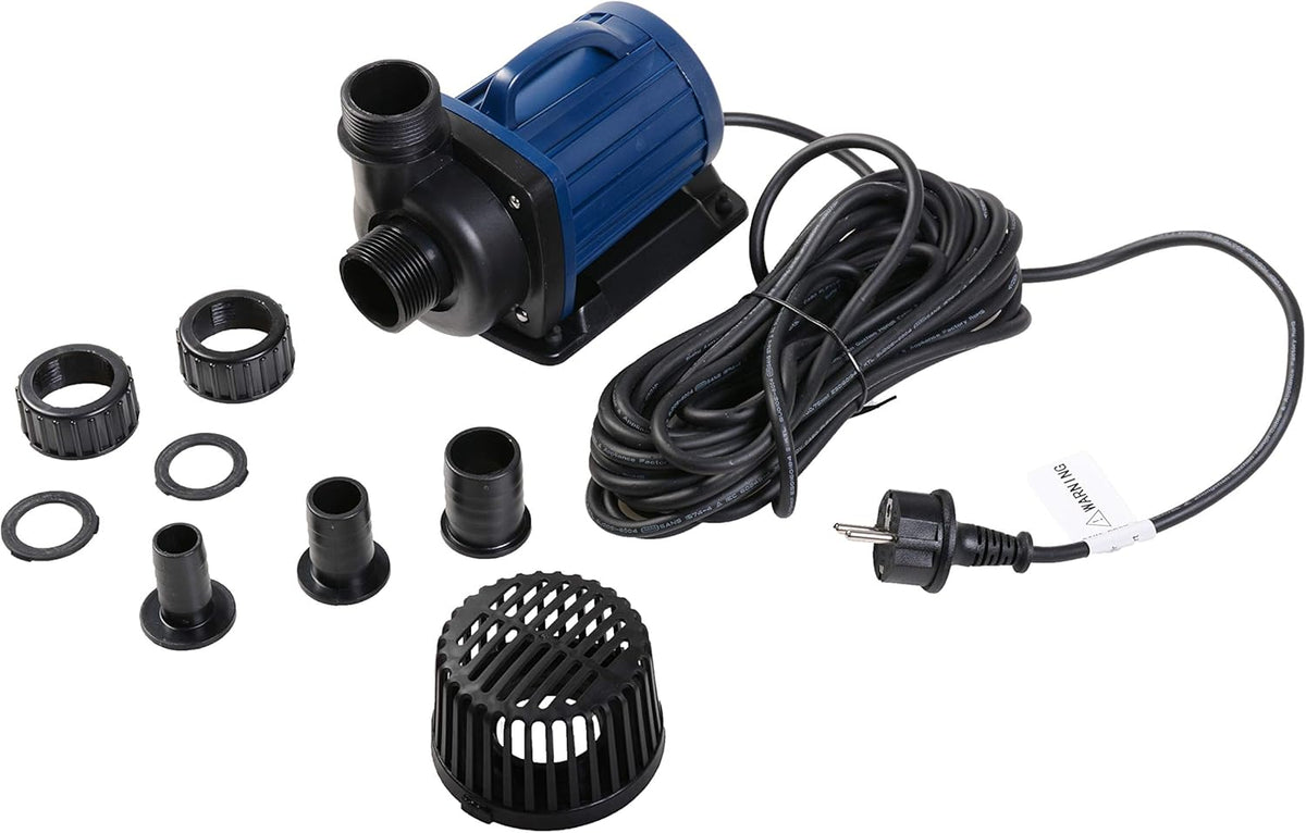 Vijverpomp – Filterpomp – Waterpomp – Fonteinpomp – Zuivere Waterpartij – 70 Watt – Max 8.000 L/uur – 4,5 Meter Opvoerhoogte – 10 Meter Kabel – Stil en Droogloopbeveiliging