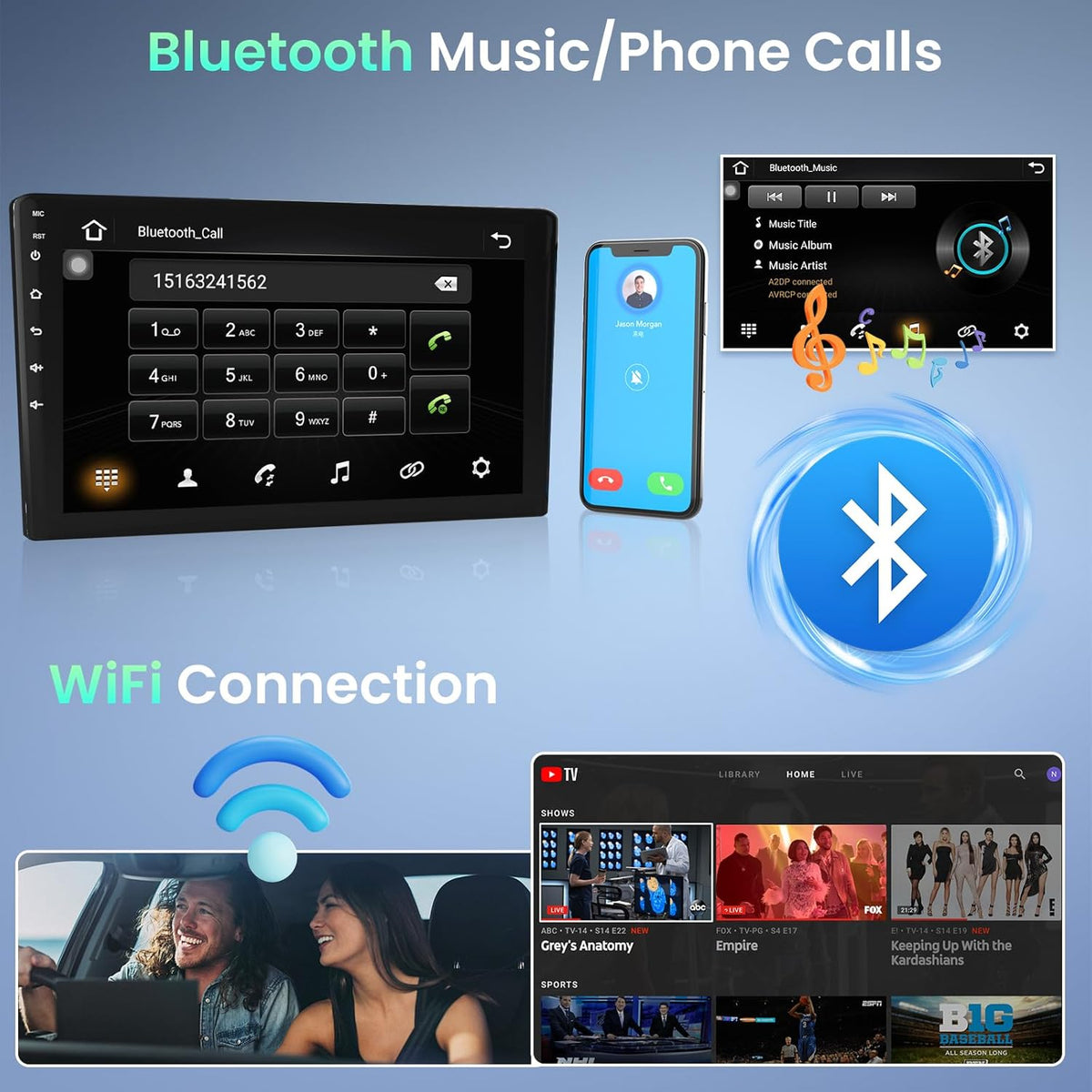 Podofo Android autoradio met GPS voor Peugeot 207 2006-2015, 9-inch touchscreen, wifi, Bluetooth, FM-radio, RDS, MirrorLink, USB-navigatie, videospeler voor Peugeot 207 + achteruitrijcamera