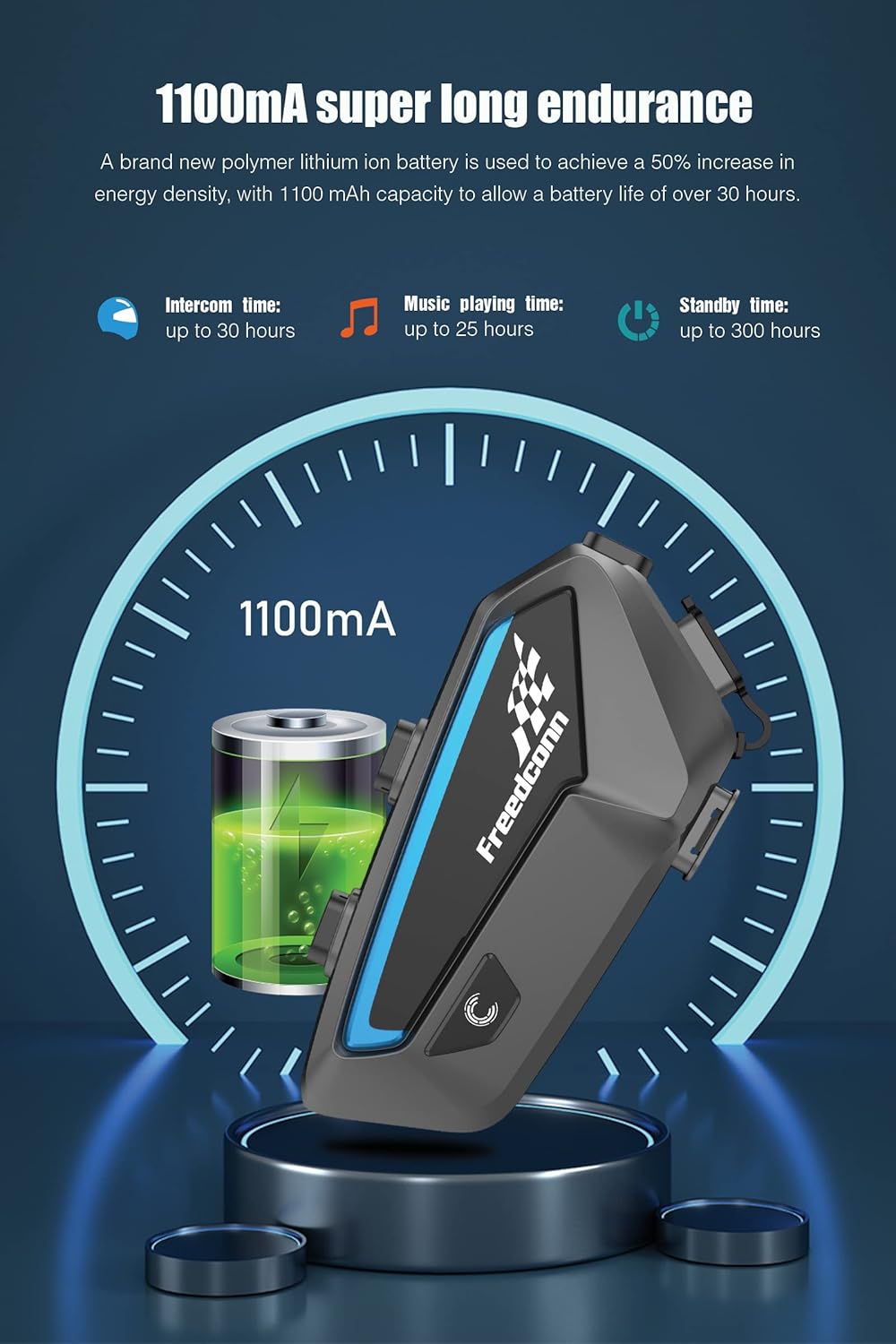 FreedConn 2 stuks FX motorhelm Bluetooth headset, 2-10 rijders motorfiets intercom, ultradun communicatiesysteem met ruisonderdrukking, IP67 waterdicht, muziek delen
