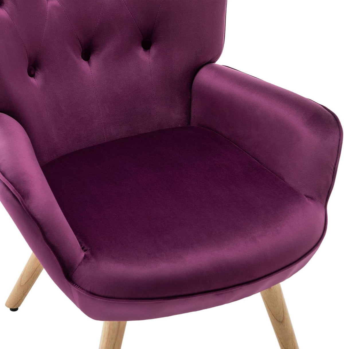 HollyHOME Fauteuil met Voetenbank Comfortabele Fauteuil Woonkamer Fluwelen Leesstoel Slaapkamer Accentstoelen Loungestoelen, Paars