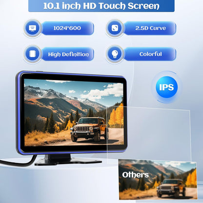 Achteruitrijcamera, set van 5 camera's, 10,1 inch, IPS HD-monitor, IP68 waterdicht, nachtzicht, BSD, loop-video, DVR, USB, full-colour achtercamera voor vrachtwagen, campers, aanhanger, bus