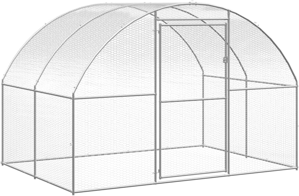 JUDYY Kippenhok voor buiten, 3 x 4 x 2 m, van verzinkt staal, kippenhok en kooi, kippenhok voor buiten 3095473 - QUORE