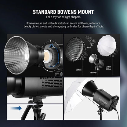 NEEWER CB100C 130W RGB COB Video Light met 2.4G/App Remote Control, RGB LED Continue Verlichting, Bowens Frame Foto Studio Licht