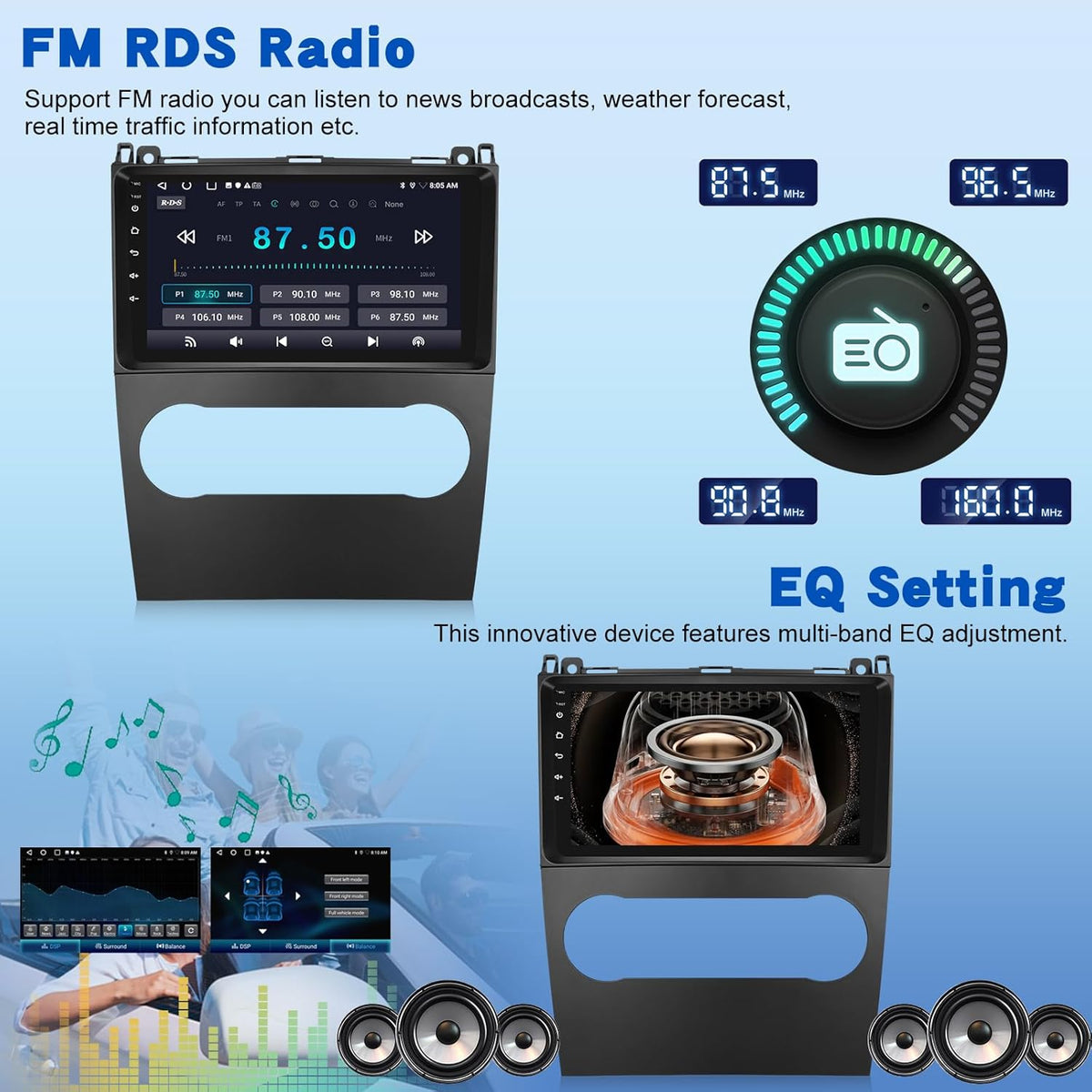 Android Autoradio – Multimedia Systeem – Navigatie Radio – Touchscreen Headunit – 9 Inch IPS Display – Draadloze CarPlay & Android Auto – 2GB RAM 64GB Opslag