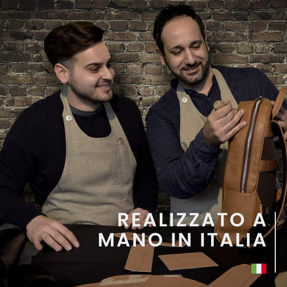 Bureauset 6-delig - 100% Volnerf Leer, natuurlijke look - Handgemaakt in Italië door ambachtslieden - Elegant en functioneel, ideaal voor op kantoor - Zwart