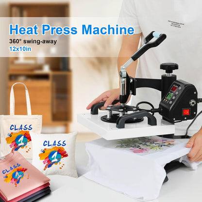 Transferpers T-shirt sublimatiepers draaibare druk plotter persen warmtepers digitale warmtepers warmtepers DIY voor T-shirt, tas, matten
