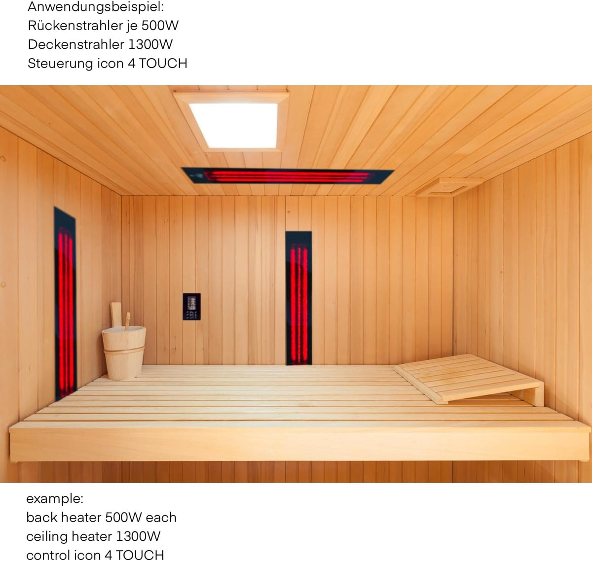 frameless InfraROTmed Max deep heat heater 500W back heater, infrared heater sauna infrared cabin, full spectrum heater (InfraROTmed MAX 500W) - QUORE
