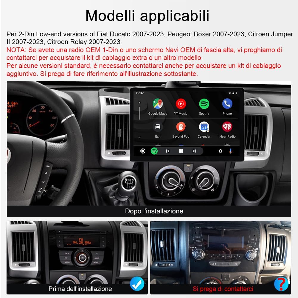 Autoradio Android 15 – Multimedia Systeem – Inbouwradio – Navigatiesysteem – Infotainment – 13,1 Inch 2K QLED Display – Octa-Core 4GB RAM 64GB Opslag