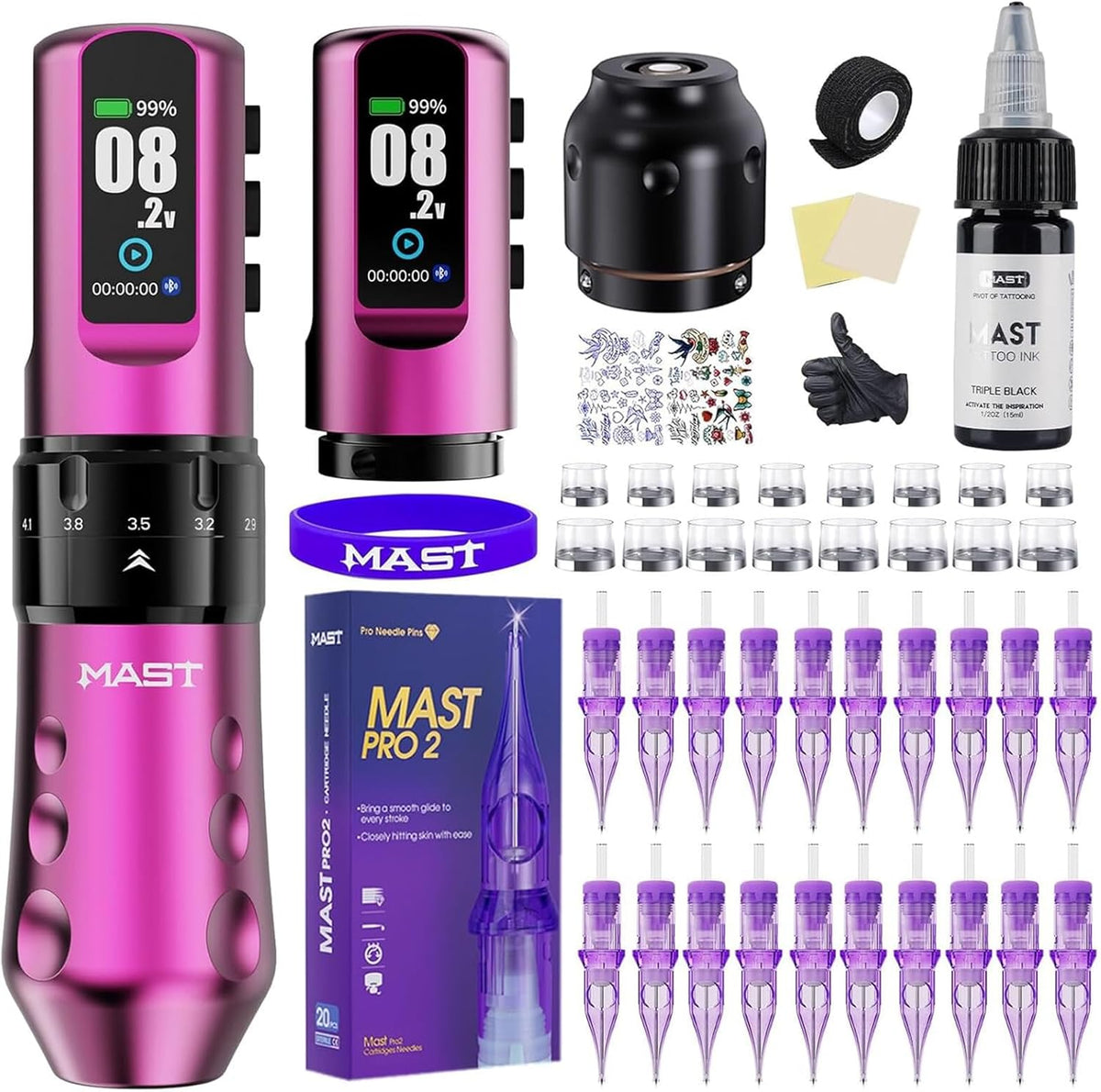 Draadloze Tattoo Machine – Tattoo Pen – Tatoeage Machine – Permanente Make-up Machine – Tattoo Gun – 7 Instelbare Naalddieptes – Lichtgewicht & Ergonomisch Handvat 38,5 mm