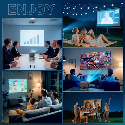Beamer 4K [elektrische focus/180° draaien] 26.000Lux thuisbioscoop projector met wifi 6 en Bluetooth, Zoom, trapeziumcorrectie, native 1080p, overheadprojector voor iOS/Android smartphone