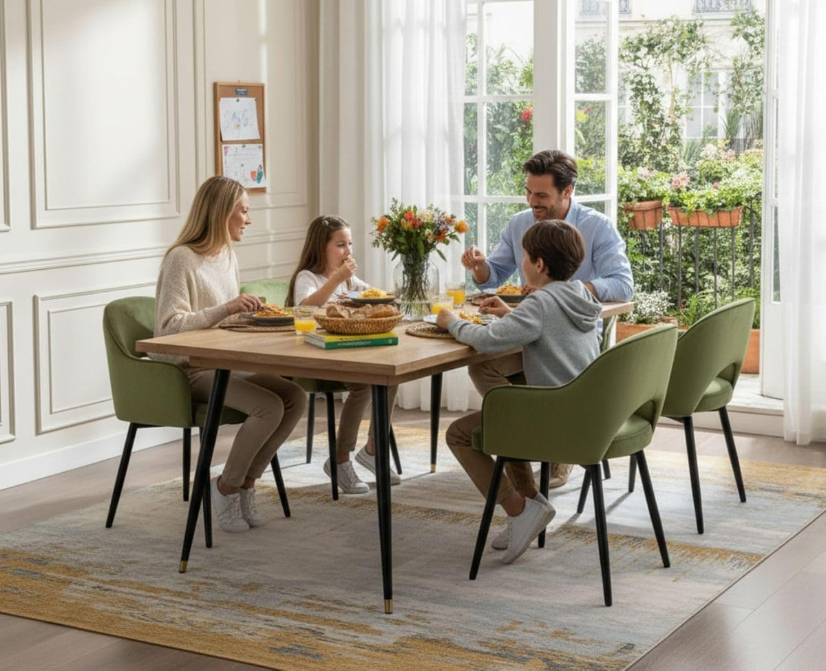 Draaistoelen Eetkamerstoelen – Keukenstoelen – Fluwelen Stoelen – Swivel Stoelen – Set van 2 – Zachte Fluwelen Bekleding – 360° Draaibaar Met Armleuning - QUORE