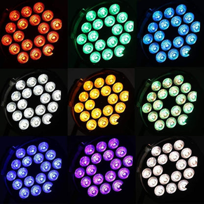 PARspot – LED Parlamp – Podiumverlichting – Partylicht – DJ Verlichting – 2 Stuks – 18 x 15W RGBW LED – DMX512 Met 8 Kanalen