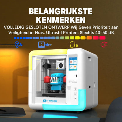 3D-printer – 3D-Printer Voor Thuis – 3D-Printer Voor School – Creatieve 3D-Printer – AI 3D-Printer – Intuïtieve AI-Ontwerpapplicatie – Inclusief 8 Stuks PLA-Filament