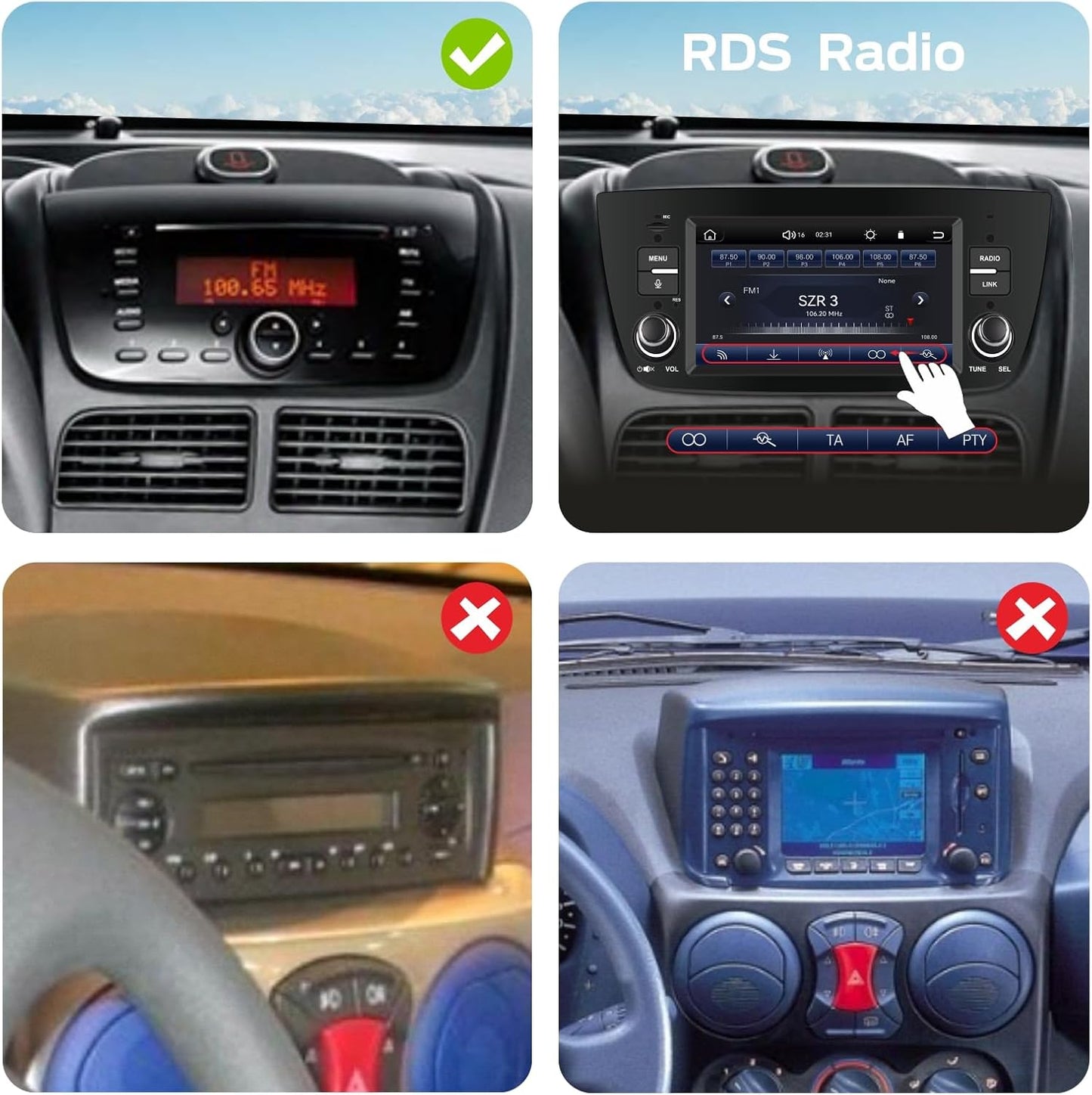 Autoradio Fiat Doblo – Autostereo – Multimedia Speler – Navigatiesysteem – Radioontvanger – Snelle Linux Opstart – Draadloze CarPlay & Android Auto