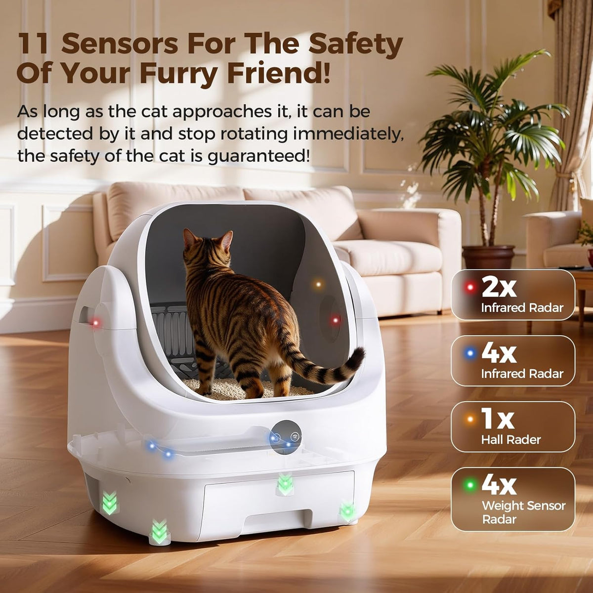 Automatic Cat Litter, Ellenpent Open Top Self-Cleaning Cat Litter Box - QUORE