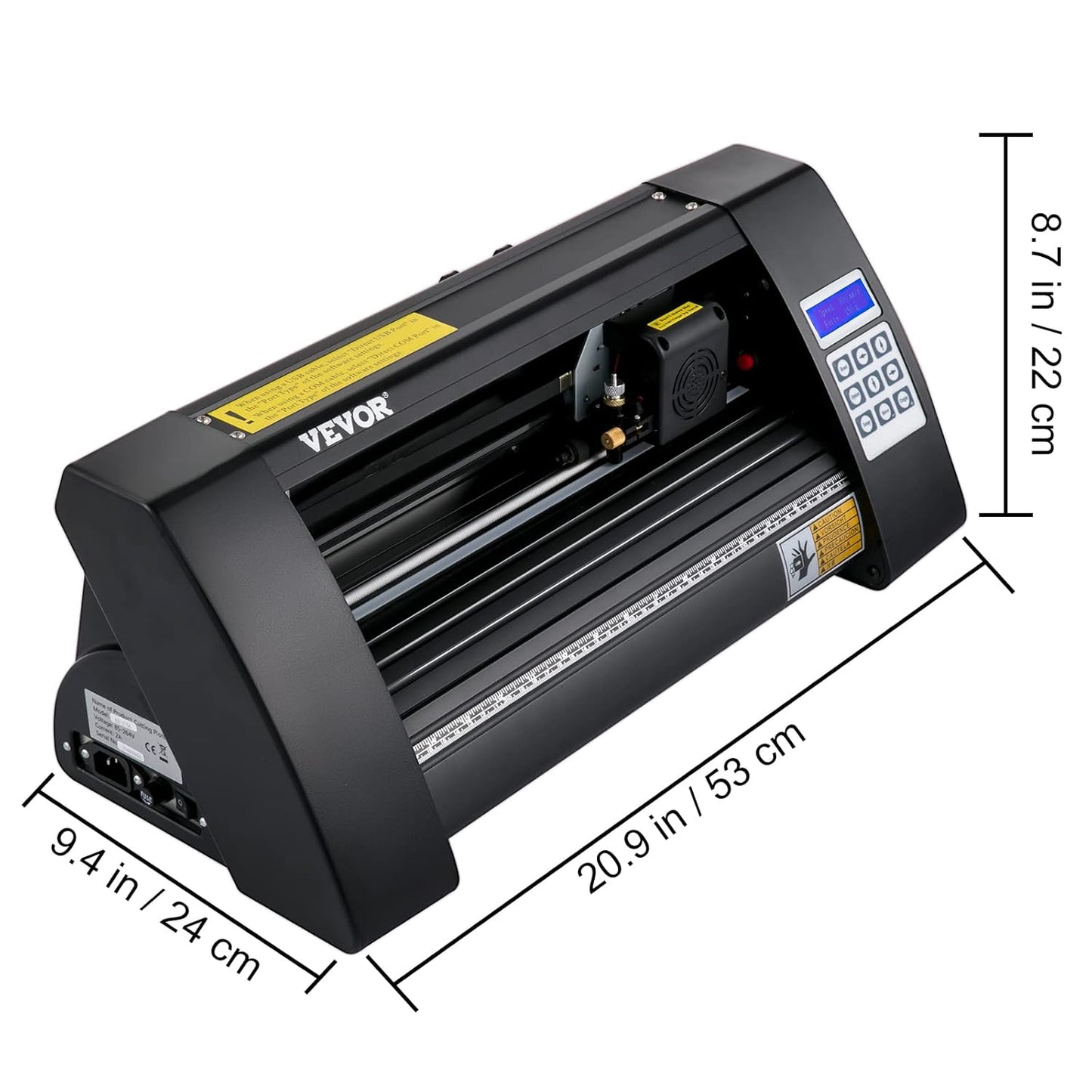 Vinylsnijplotter – Snijplotter – Plottersnijder – Vinylsnijmachine – Stickerplotter – Semi-automatisch met optisch oog voor contoursnijden – 375 mm snijbreedte met LED-display