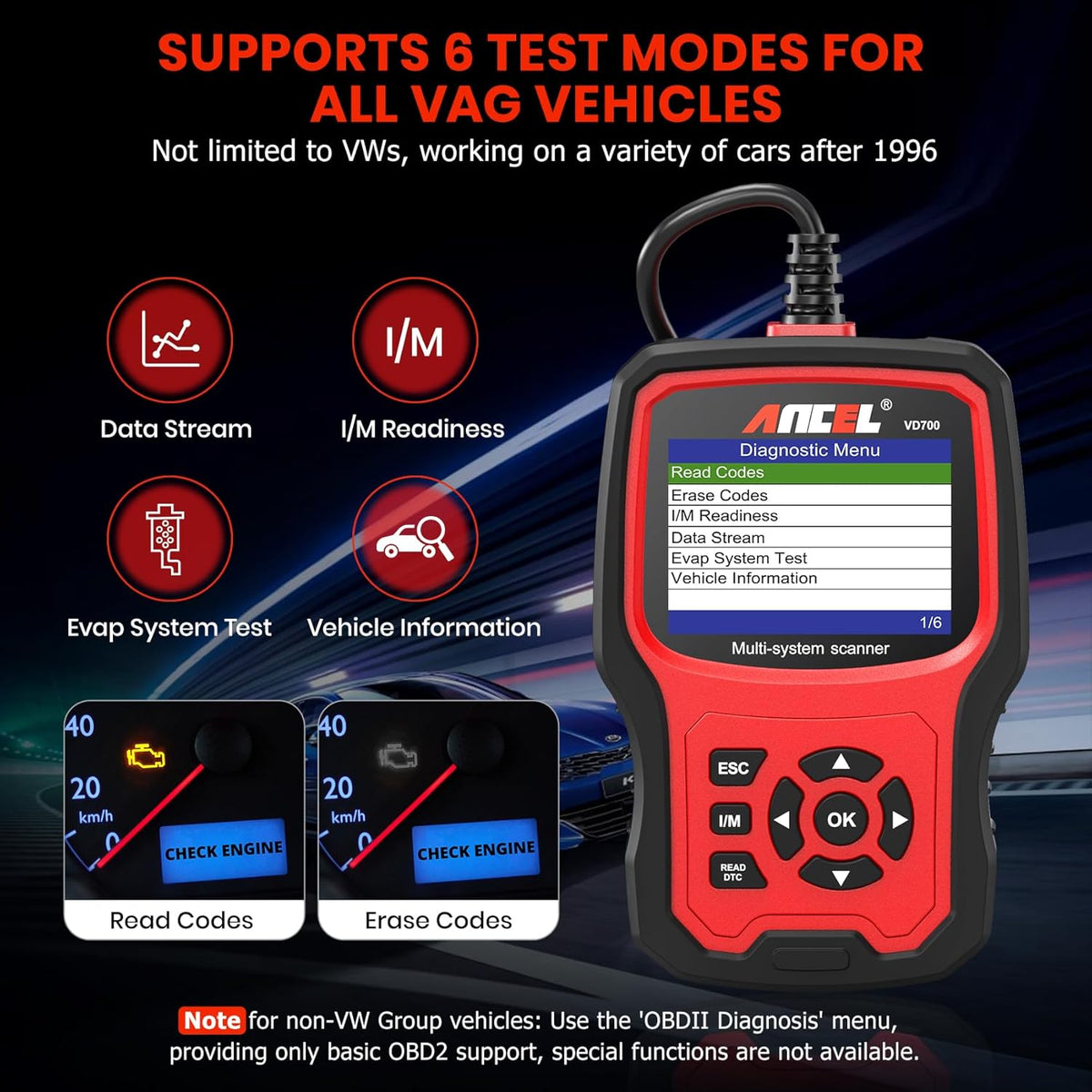 OBD2 Diagnoseapparaat – Autoscanner – Foutcode Lezer – Diagnose Scanner – OBD Lezer – 8 Speciale Resetfuncties – 2,8 Inch Kleurenscherm
