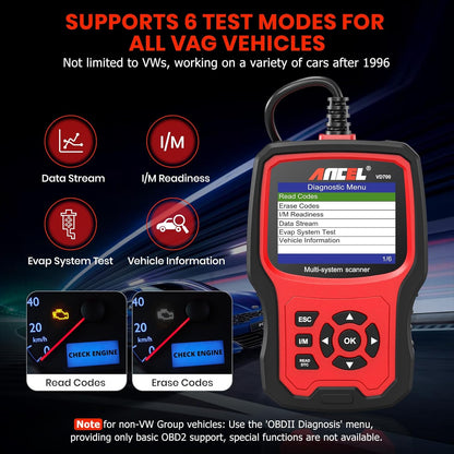 OBD2 Diagnoseapparaat – Autoscanner – Foutcode Lezer – Diagnose Scanner – OBD Lezer – 8 Speciale Resetfuncties – 2,8 Inch Kleurenscherm