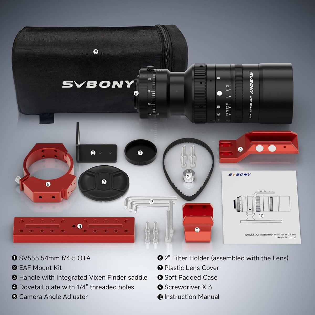 Svbony SV555 APO Astrofotografie Telescoop, f/4,5 Full Frame Astronomie Camera Petzval Lens, Handmatige Diafragma Aanpassing, Ingebouwde Afvlakker, voor Deep Sky Astrofotografie, Nieuwe Upgrade