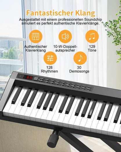 Digitale piano – Elektrische piano – Elektronisch toetsenbord – E-piano – Pianotoetsenbord – 88 halfgewogen toetsen – MIDI en Bluetooth